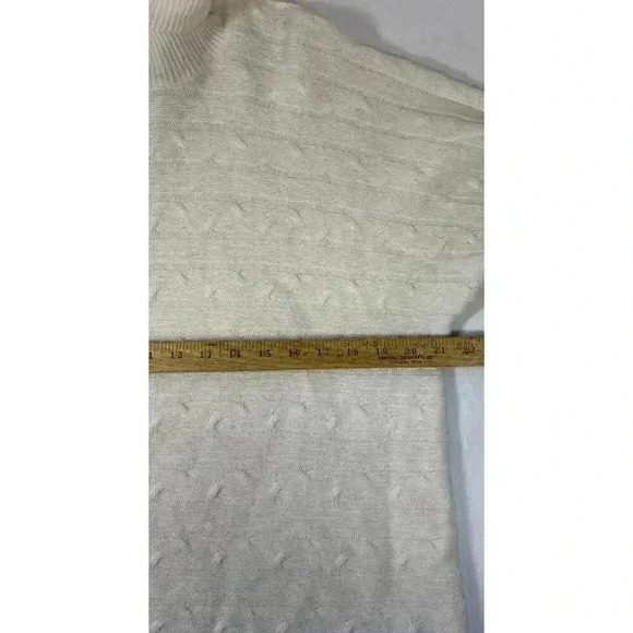 Bianco Blu Sweater Womens Sm Merino Wool Cashmere Winter White Turtleneck Tunic - Picture 7 of 8